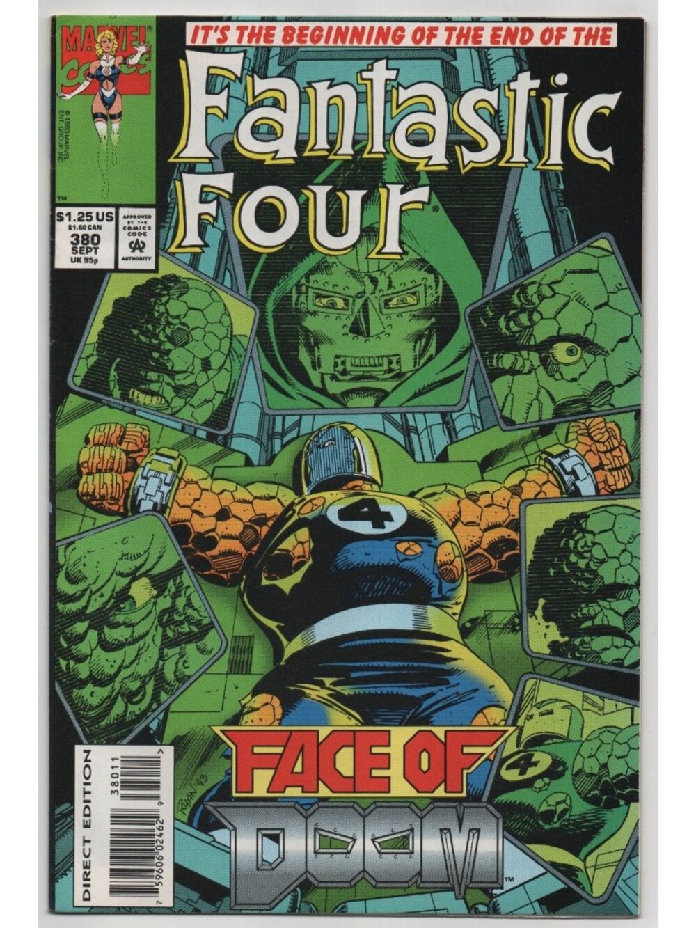 Fantastic Four 380 Marvel Comics 1993 VF 8.0 Direct Edition Doctor Doom